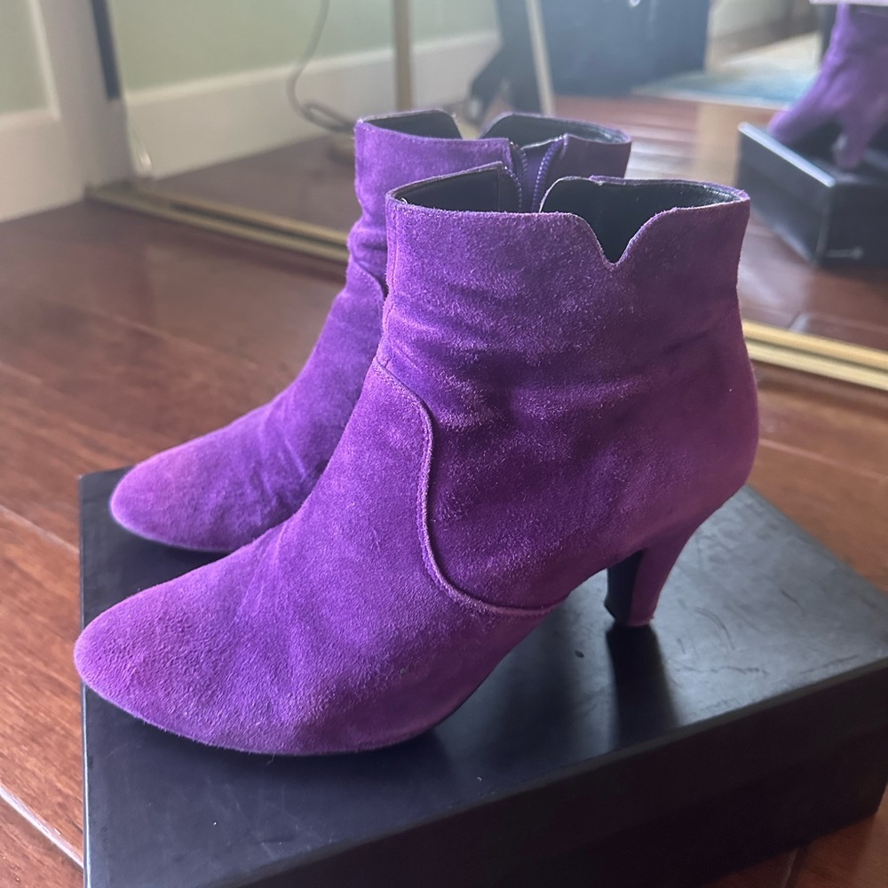 Purple Suede Booties